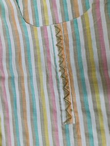 White And Pastel Colour Kurti