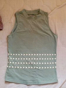 Mint green And Pink Stripped T Shirt Combo XS