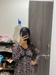 Floral Print Long Sleeve Dress/TOP