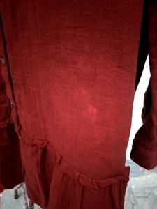 Rust Button Up Mini Dress