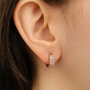 Rose Gold Pave Hoop Earrings