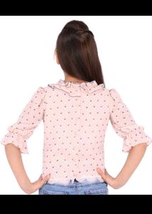 Cute Girls&#39; Floral Print Top