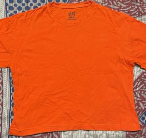 Orange Crop Top For Women