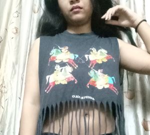 Stylish Black Summer Crop Top For Girls