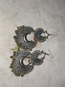Silver Crescent Earrings