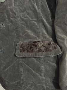 Vintage Brown Velvet Button-Down Jacket