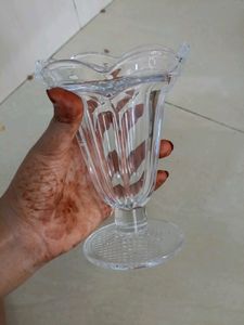 1 Pc Glass Cup Dishes For Deserts Milkshake Ice Cream Jellies And Pudding Serving Bowl