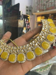 Yellow Stone Kundan Necklace