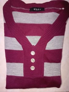 Striped V-Neck Tunic Top