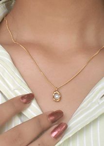 Pearl Pendant Gold Necklace