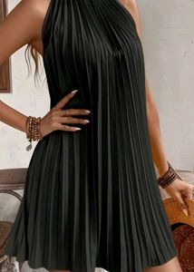 Pleated Black Dress