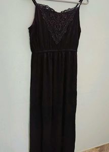 Black Sleeveless Gown Type Dress(New)