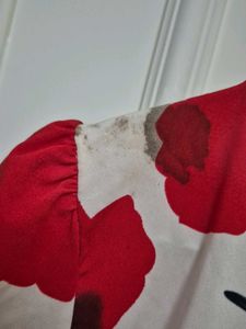 Long Top Red And Offwhite