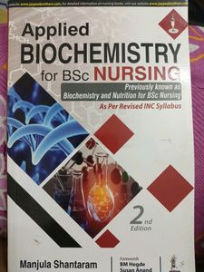 Applied Biochemistry For Bsc Nursing By Manjula Sh
