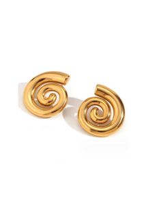 Gold Swirl Statement Earrings