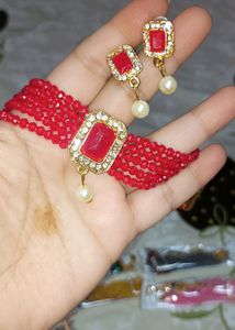 5 Diffrent Colours Necklace And Earring Set