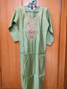Green Embroidered Kurti