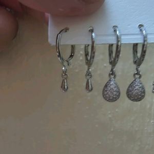Earrings Sterling Silver Set Of 3