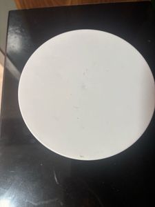 Geometric Metal Cake Stand, White Round top