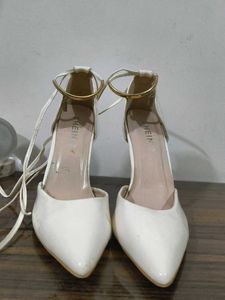 White Heels with Ankle Strap