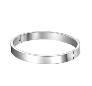 Anti Tarnish Silver Unisex Cuff Bracelet With Lock