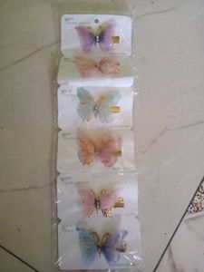 BUTTERFLY HAIR CLIPS 6 PCS
