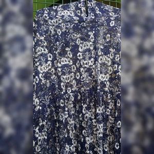 Blue Floral Print Maxi Dress👗!!