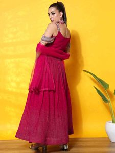Magenta Embellished Lehenga Set