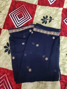 Teal &amp; Navy Embroidered Salwar Kameez
