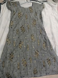 Grey &amp; Black Kurti With Lining