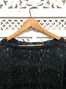 Oversized Black Knit Top ()