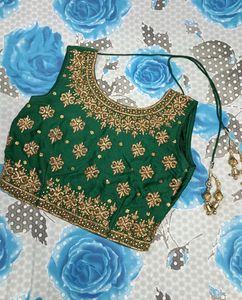 Embroidered Green Blouse