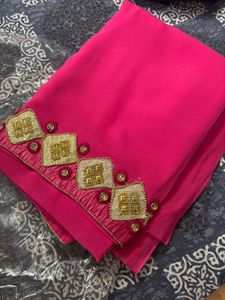 Women Pink Saree With Blouse