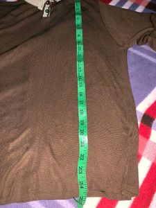 Aesthetic Brown Top With Collar