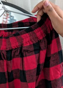 Red &amp; Black Plaid Pants