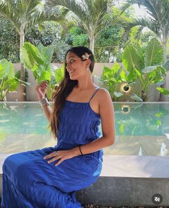Blue Maxi Slip Dress
