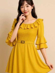 Ruffled Yellow Dress