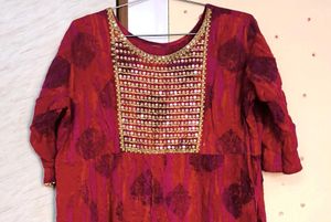 Pink Red Kurti ♦️