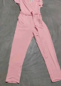 Elegant Pink Ruffle Jumpsuit