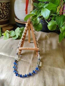 Blue &amp; Silver Beaded Necklace