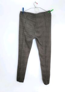 High Waisted Skinny Checked Jeggings