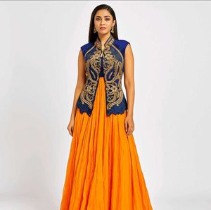 ORANGE Full Length Gown With Jacket