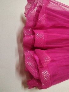 Pink Net Dress With Proper Lining Inside.
