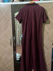 Maroon Midi Dress
