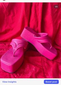Pink Platform Thong Sandals