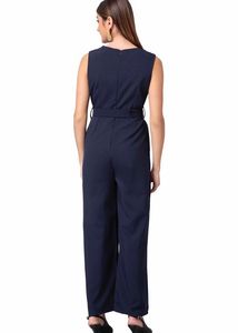 Shopper’s Stop Solid Sleeveless Polyester Blend Womens Regular Jumpsuit