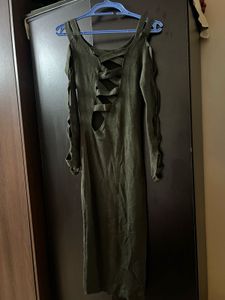 Green Cut Out Midi Dress