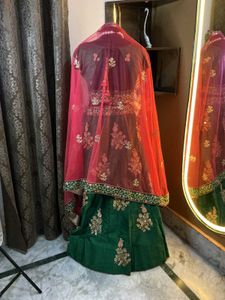 Green Embroidered Lehenga Choli