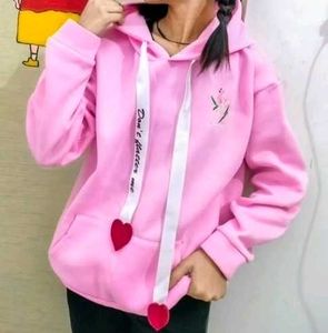 Pink Embroidered Hoodie