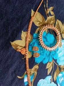 gold plated necklace with earrings and bala